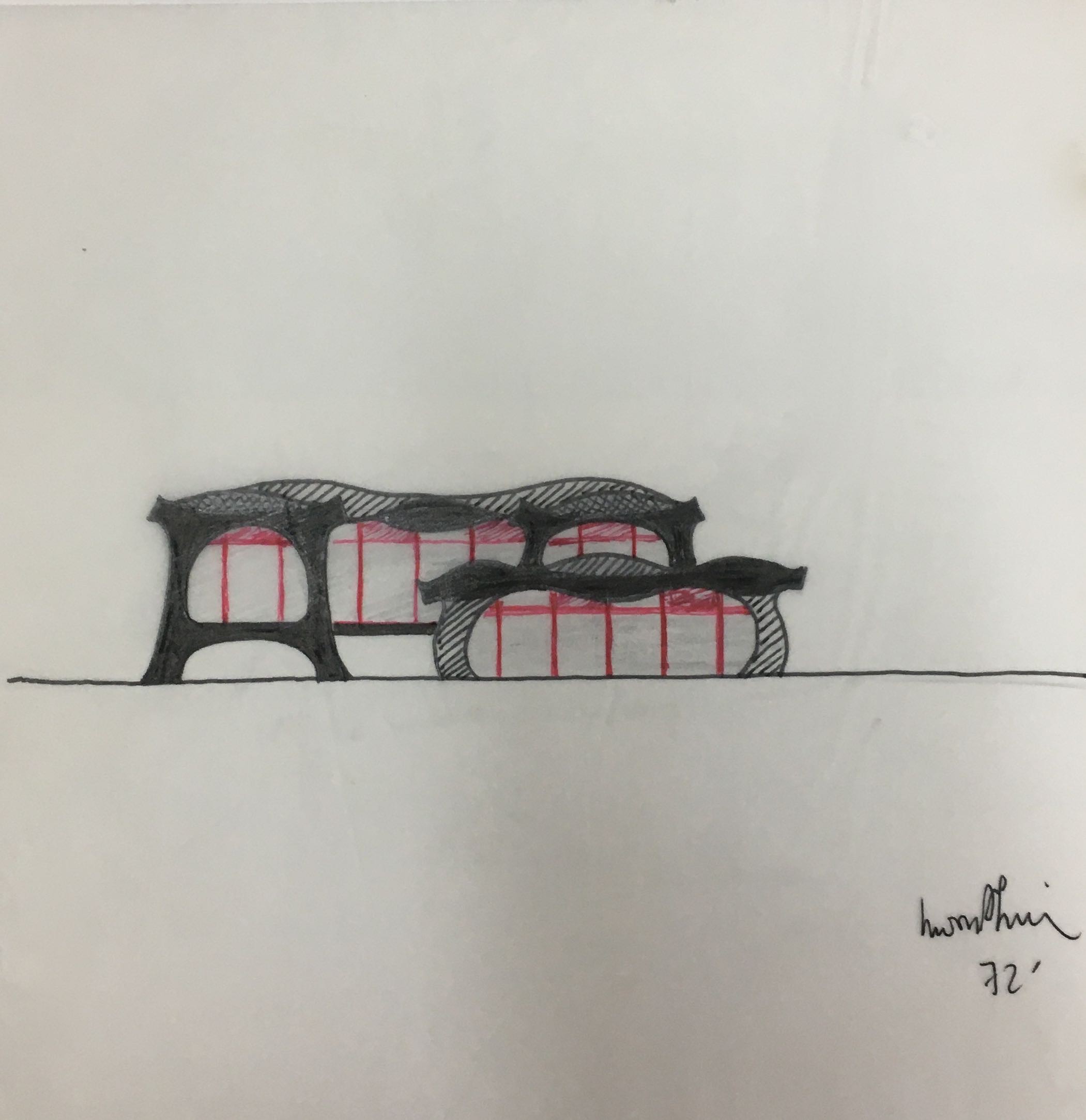 Moon Shin, 1972 Red and Black Moon Shin Museum en rouge et noir Moon Shin, 1972 Red and Black Moon Shin Museum en rouge et noir