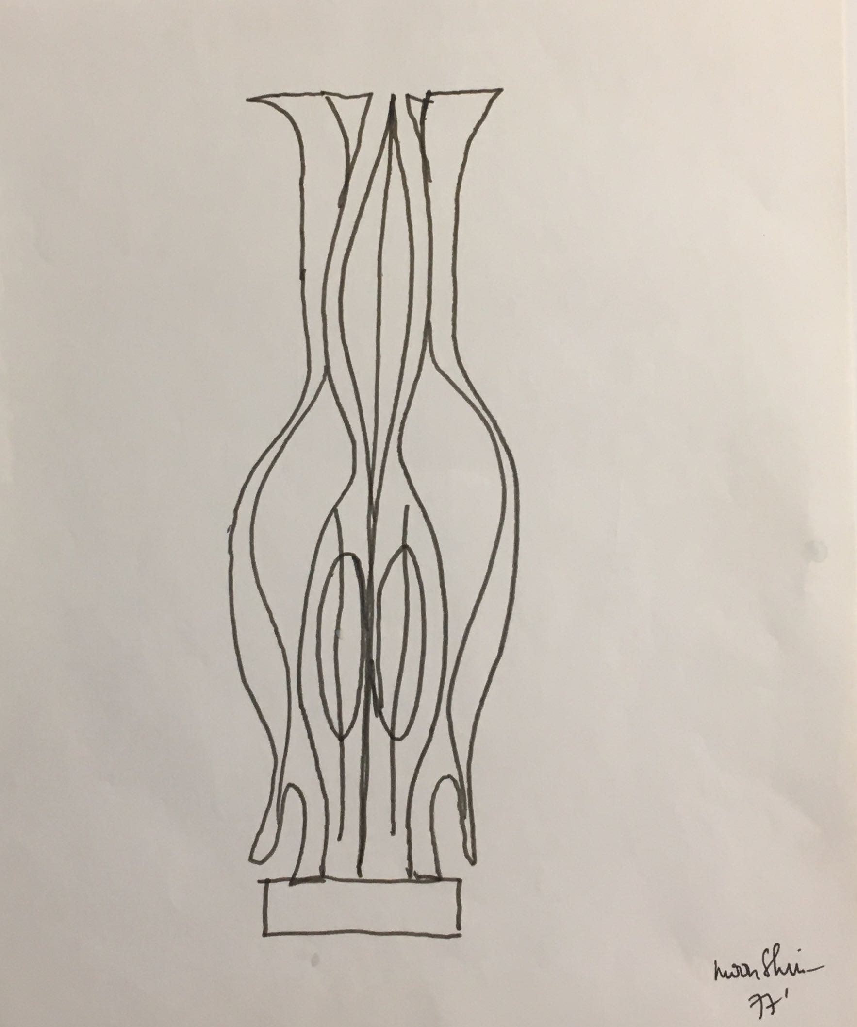 Moon Shin, Paris Sculpture Black Vase Duo 1977 Moon Shin, Paris Sculpture Black Vase Duo 1977