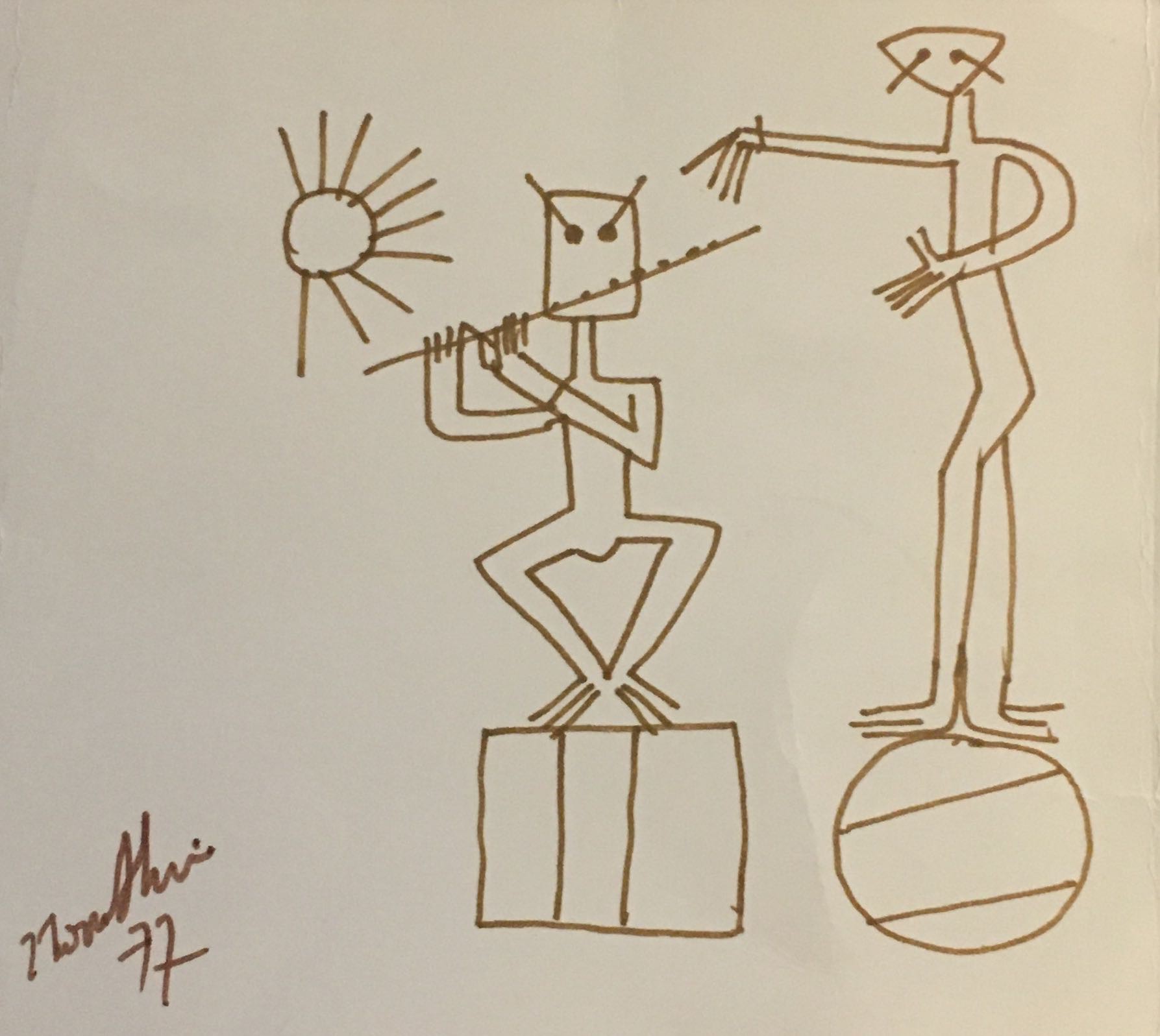 Moon Shin, 2 Musicians Sculptures in Sienna 1977 Moon Shin, 2 Musicians Sculptures in Sienna 1977