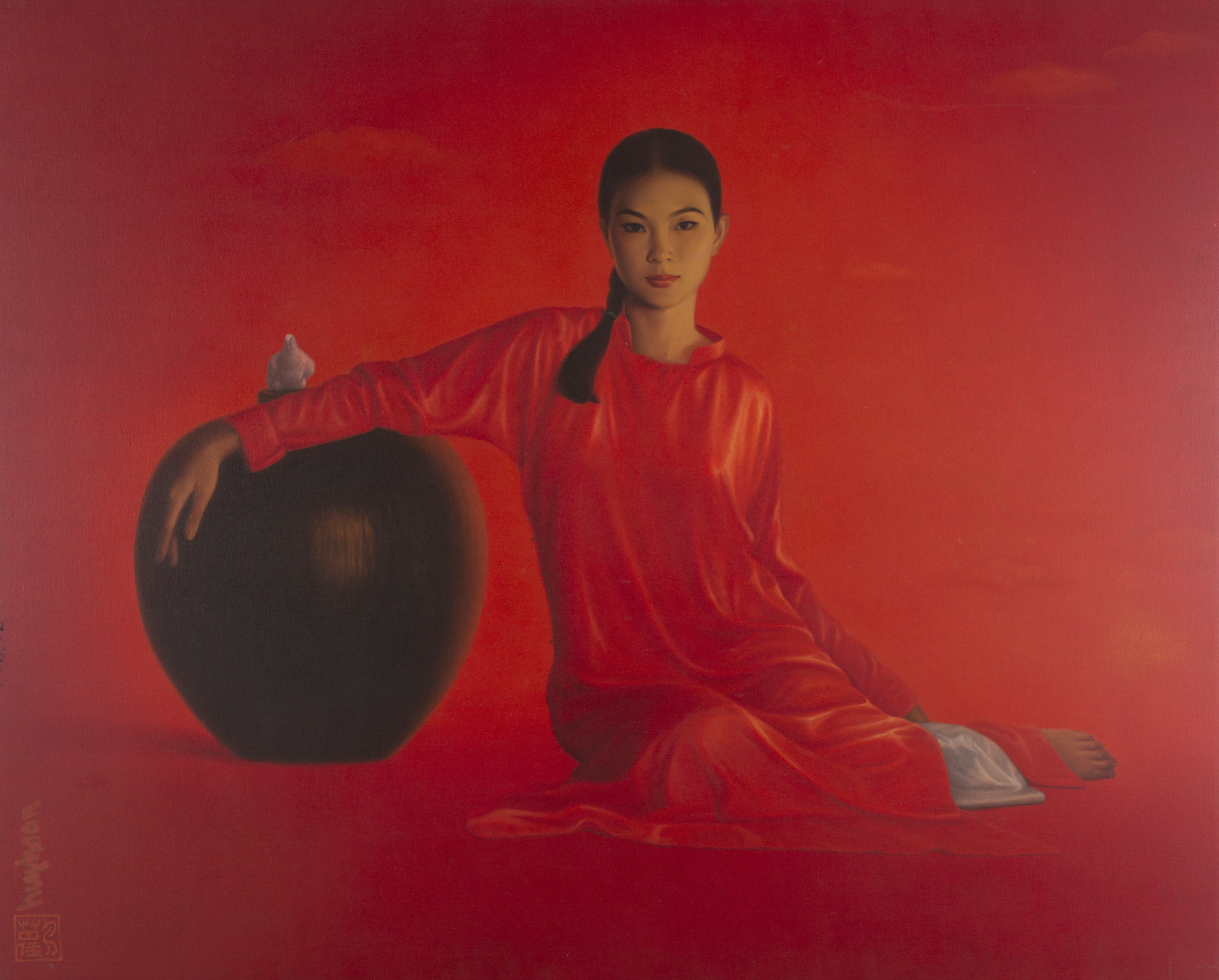 Tran Huy Hoan, Dove on black Pot Tran Huy Hoan, Dove on black Pot
