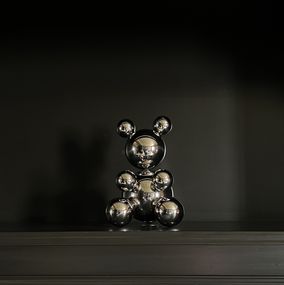 Sculpture, Small Stainless Steel Bear 'Grace', Irena Tone