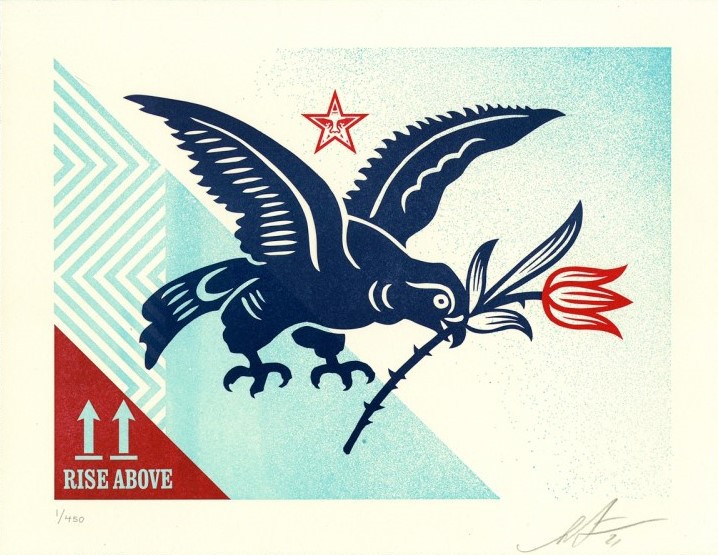 Shepard Fairey (Obey), Rise above bird Shepard Fairey (Obey), Rise above bird