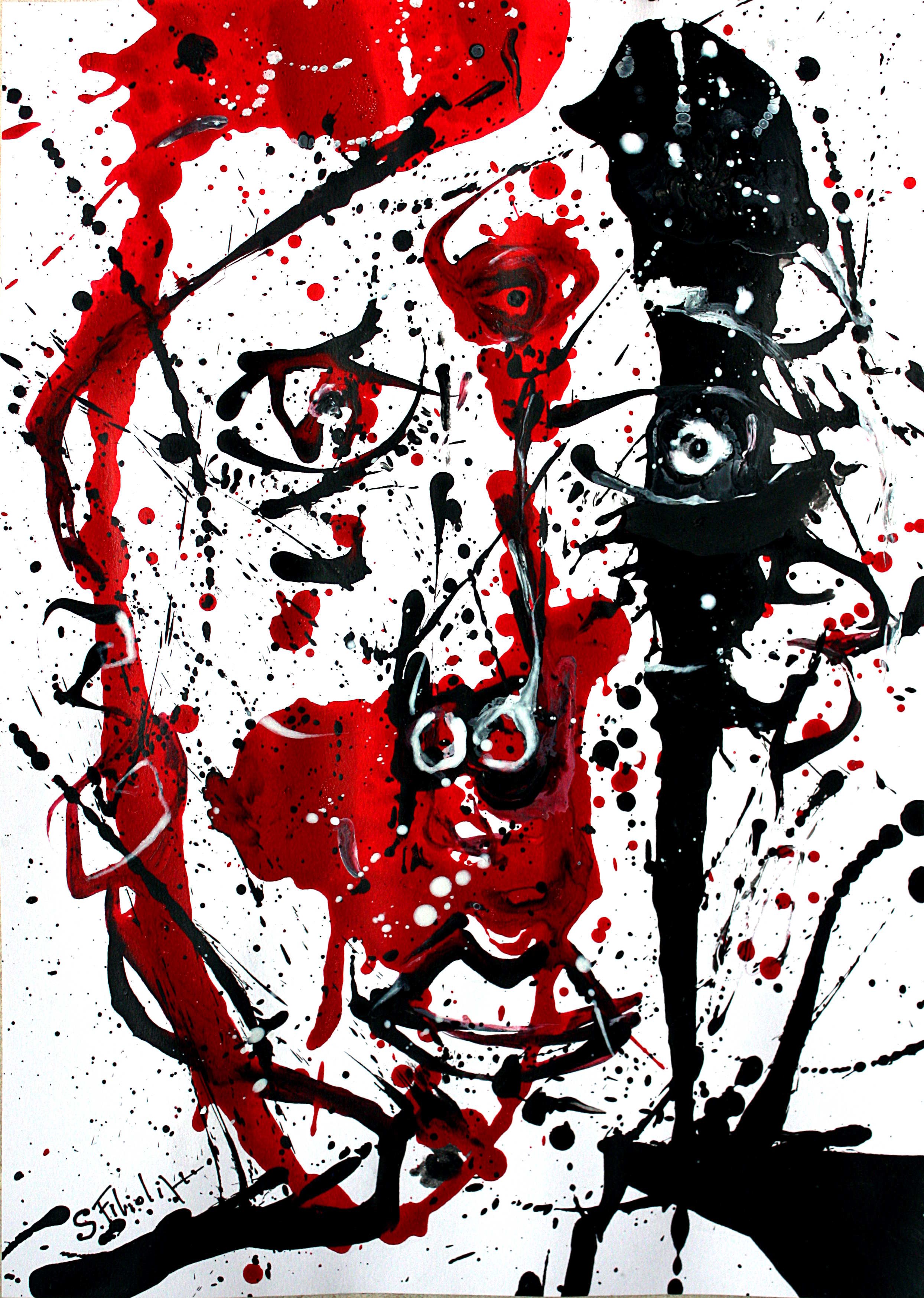 Saverio Filioli Uranio, Red and black face Saverio Filioli Uranio, Red and black face