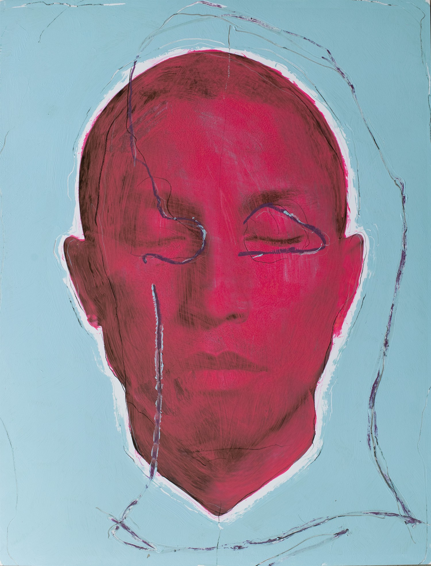 Hunter & Gatti, Temporaire, Pharrell WIlliams. Portrait intervened by the artists. Hunter & Gatti, Temporaire, Pharrell WIlliams. Portrait intervened by the artists.