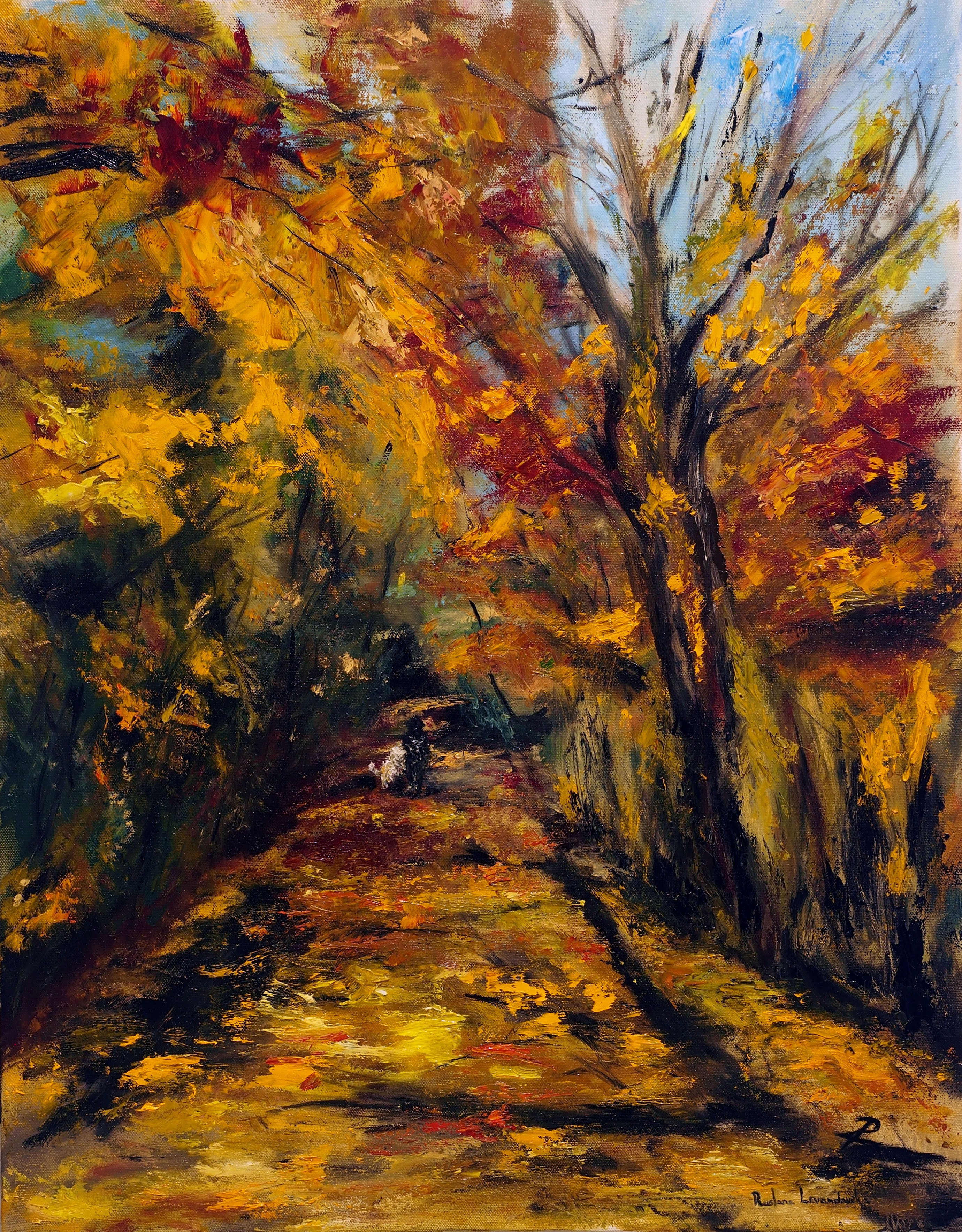 Ruslana Levandovska, Impressionism in Autumn Forest Ruslana Levandovska, Impressionism in Autumn Forest