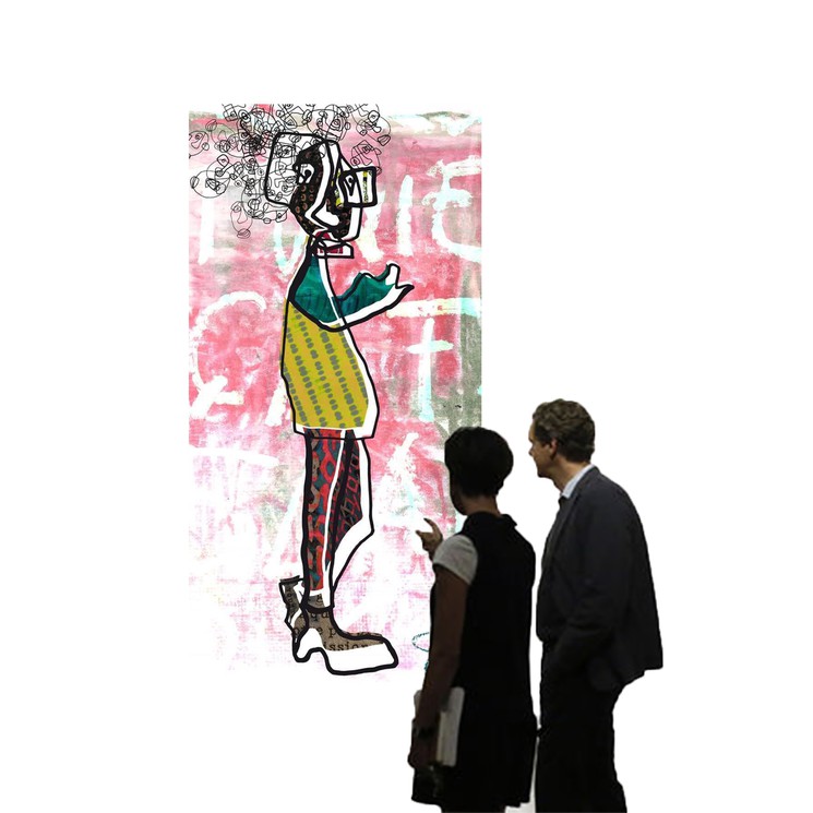 Stéphanie Calemard, Family Wax, Pintura sobre lienzo