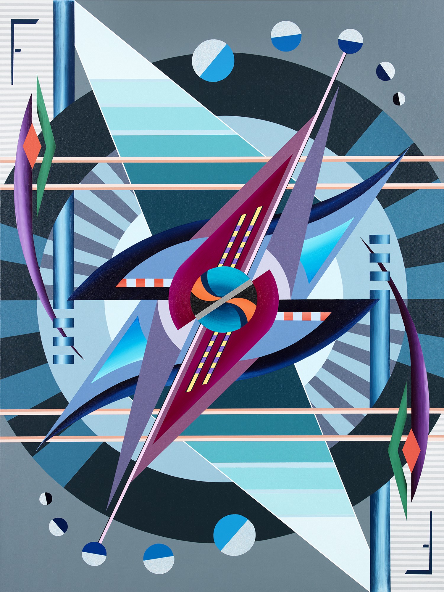 Bruno Hoopka, Playing card 2F - Flying spheres Bruno Hoopka, Playing card 2F - Flying spheres