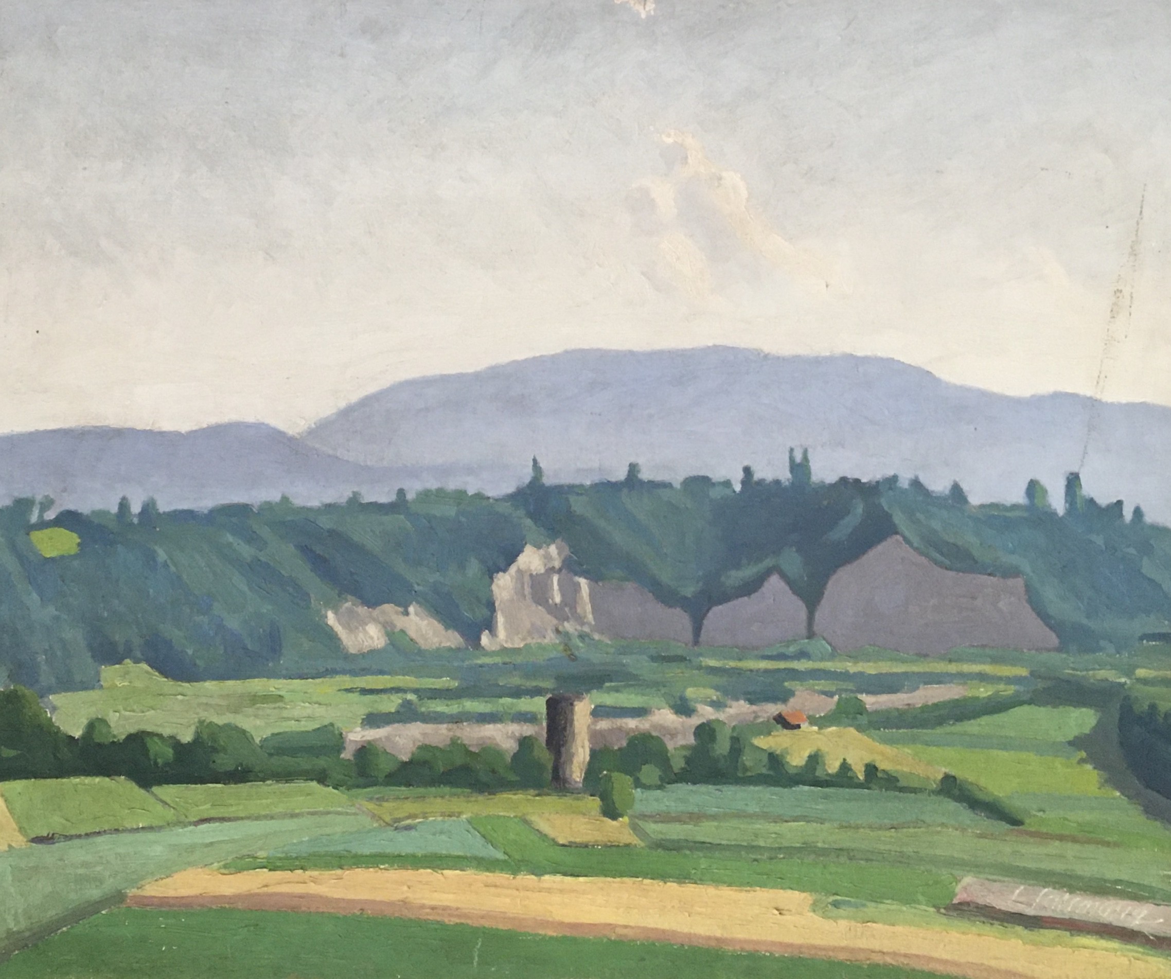 Louis Henri Salzmann, Paysage de la campagne genevoise et du Jura Louis Henri Salzmann, Paysage de la campagne genevoise et du Jura