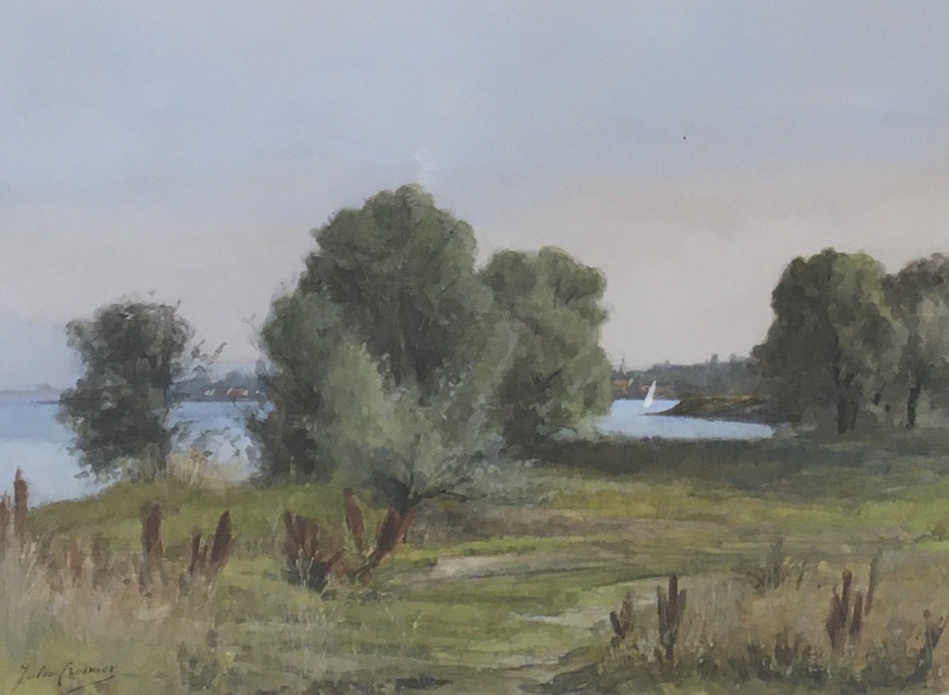 Louis Charles Jules Crosnier, Chemin au bord du lac Louis Charles Jules Crosnier, Chemin au bord du lac