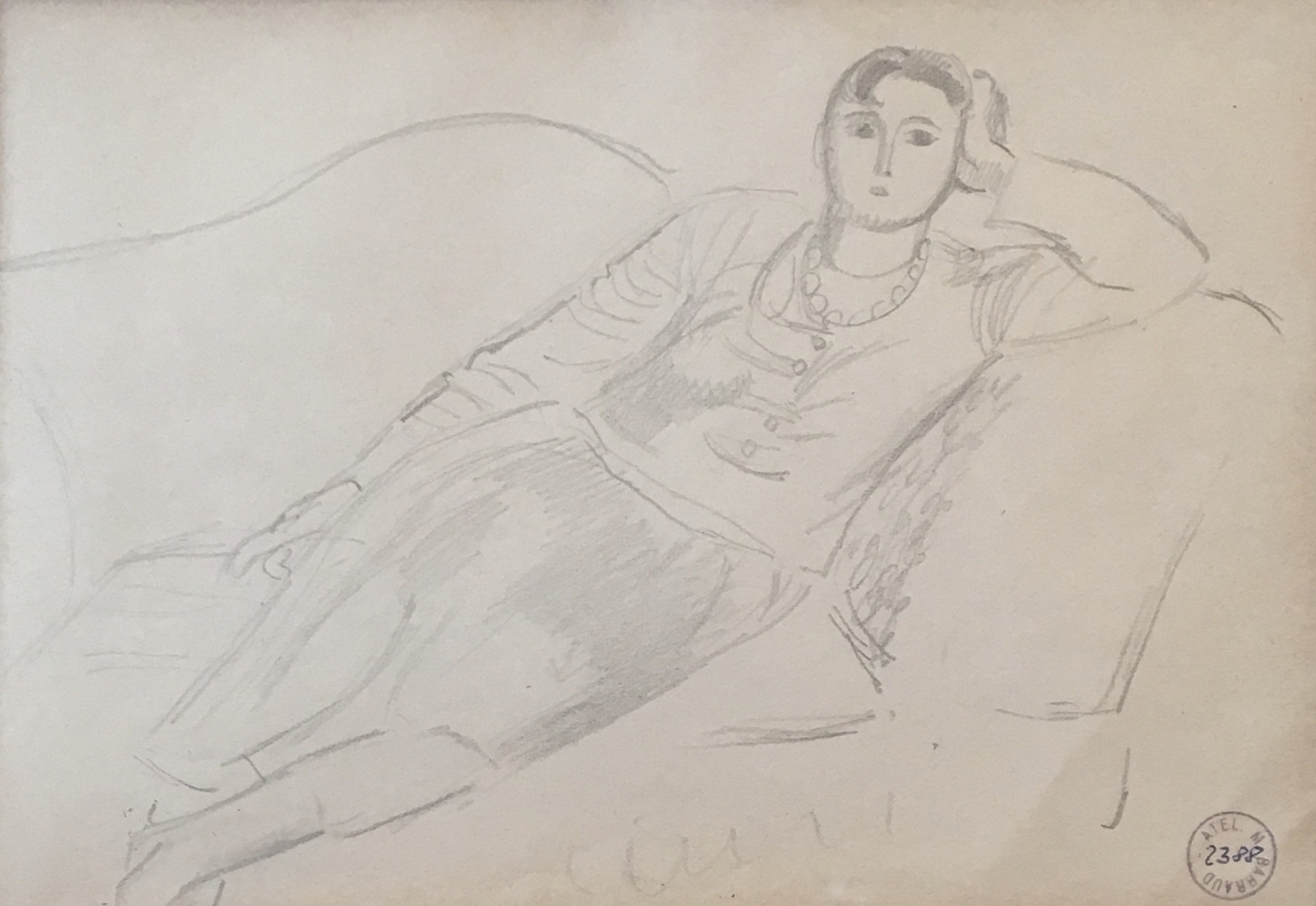 Maurice Barraud, Jeune femme allongée sur le sofa Maurice Barraud, Jeune femme allongée sur le sofa