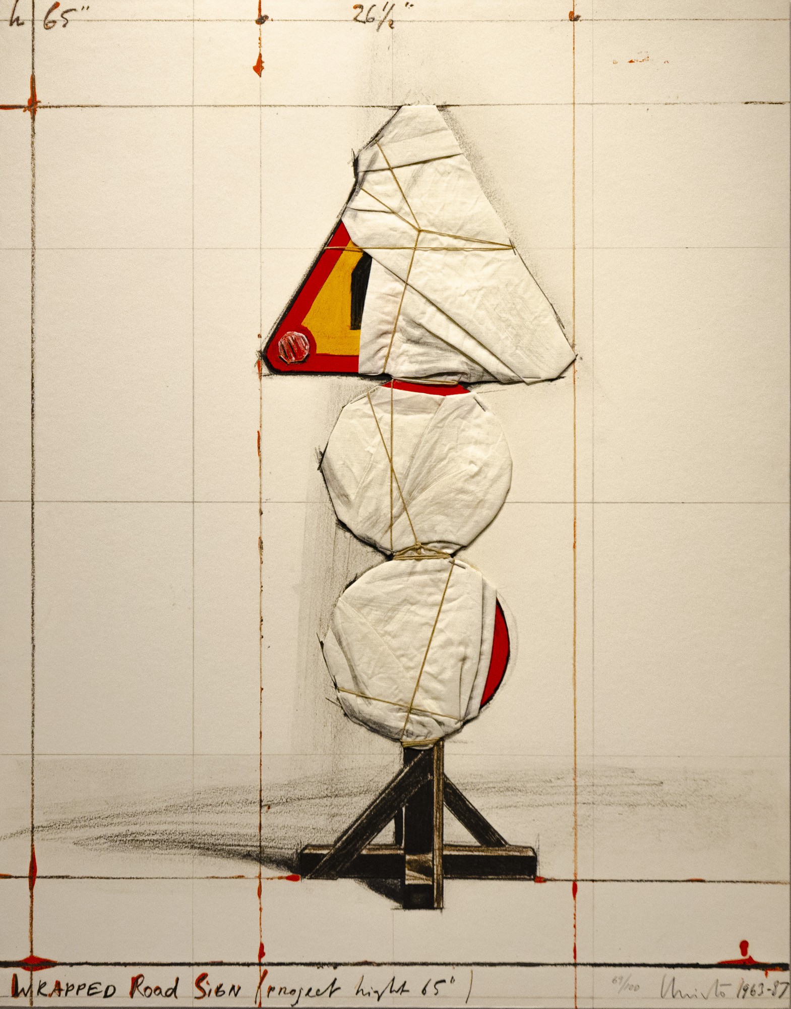 Christo and Jeanne-Claude, Wrapped road sign Christo and Jeanne-Claude, Wrapped road sign