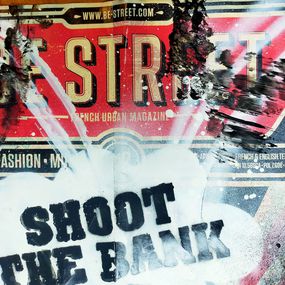 JP Malot, Original Shoot The Bank stencil (on Obey poster) JP Malot, Original Shoot The Bank stencil (on Obey poster)