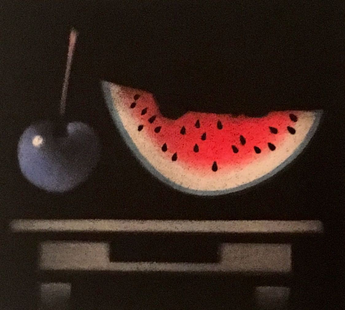 Mario Avati, Cerise bleue, pastèque rouge Blue cherry, red watermelon Mario Avati, Cerise bleue, pastèque rouge Blue cherry, red watermelon
