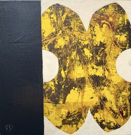 Painting, Abstrait     Forme jaune et noire #9, Françoise Danel