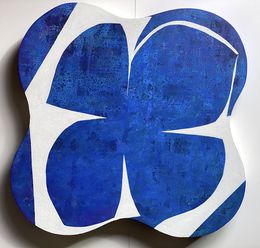 Peinture, Le trèfle bleu et blanc #19, Françoise Danel