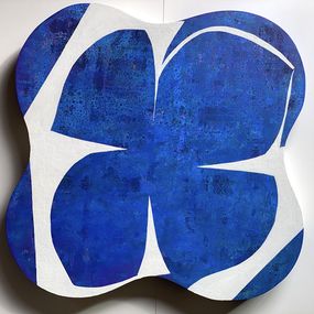 Painting, Le trèfle bleu et blanc #19, Françoise Danel