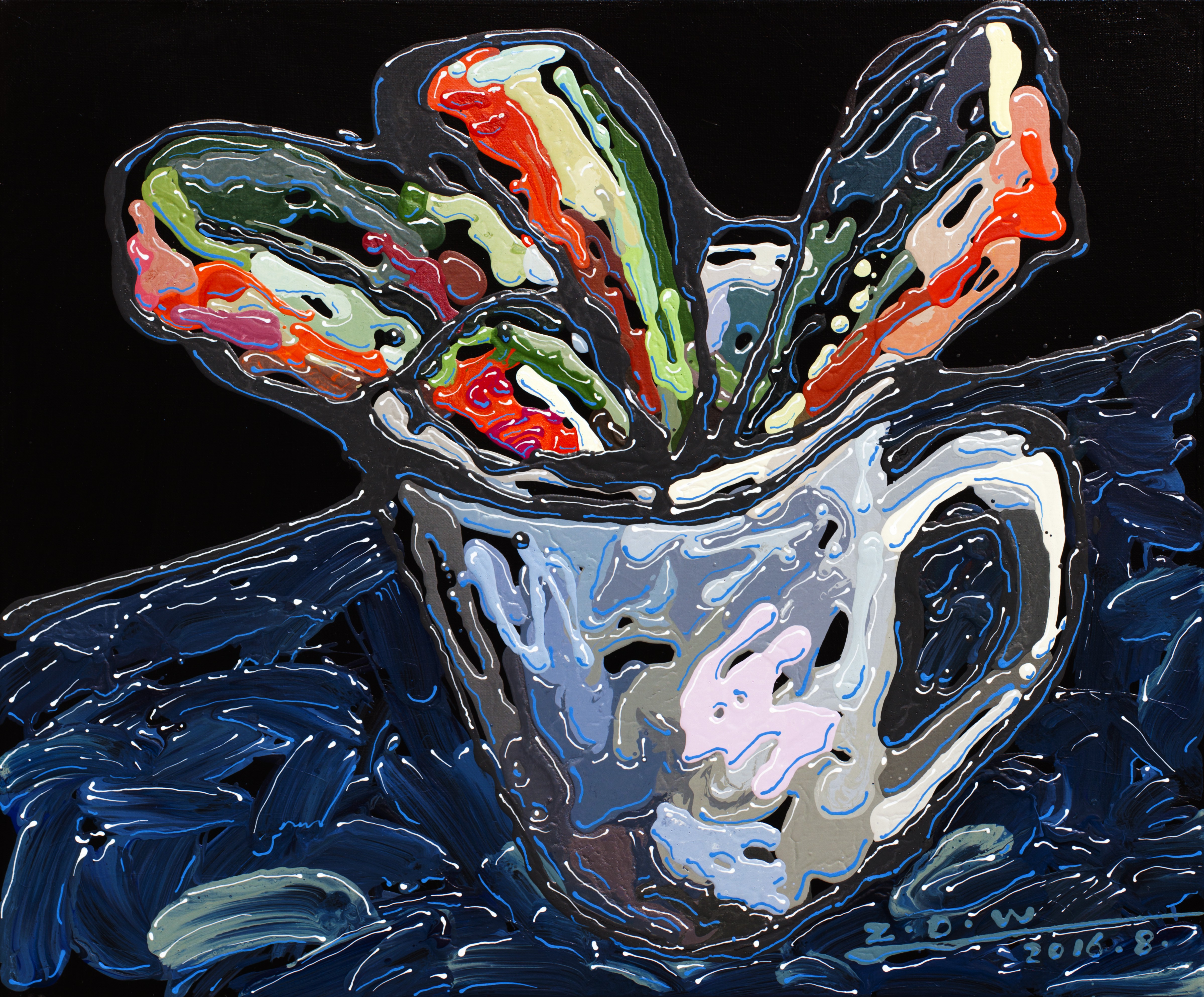 Zhao De-Wei, Still Life Series - Watermelon Peel Inserted In A Cup Zhao De-Wei, Still Life Series - Watermelon Peel Inserted In A Cup