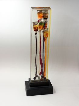 Arman, Inclusion de tubes et coulées, Sculpture Arman, Inclusion de tubes et coulées, Sculpture