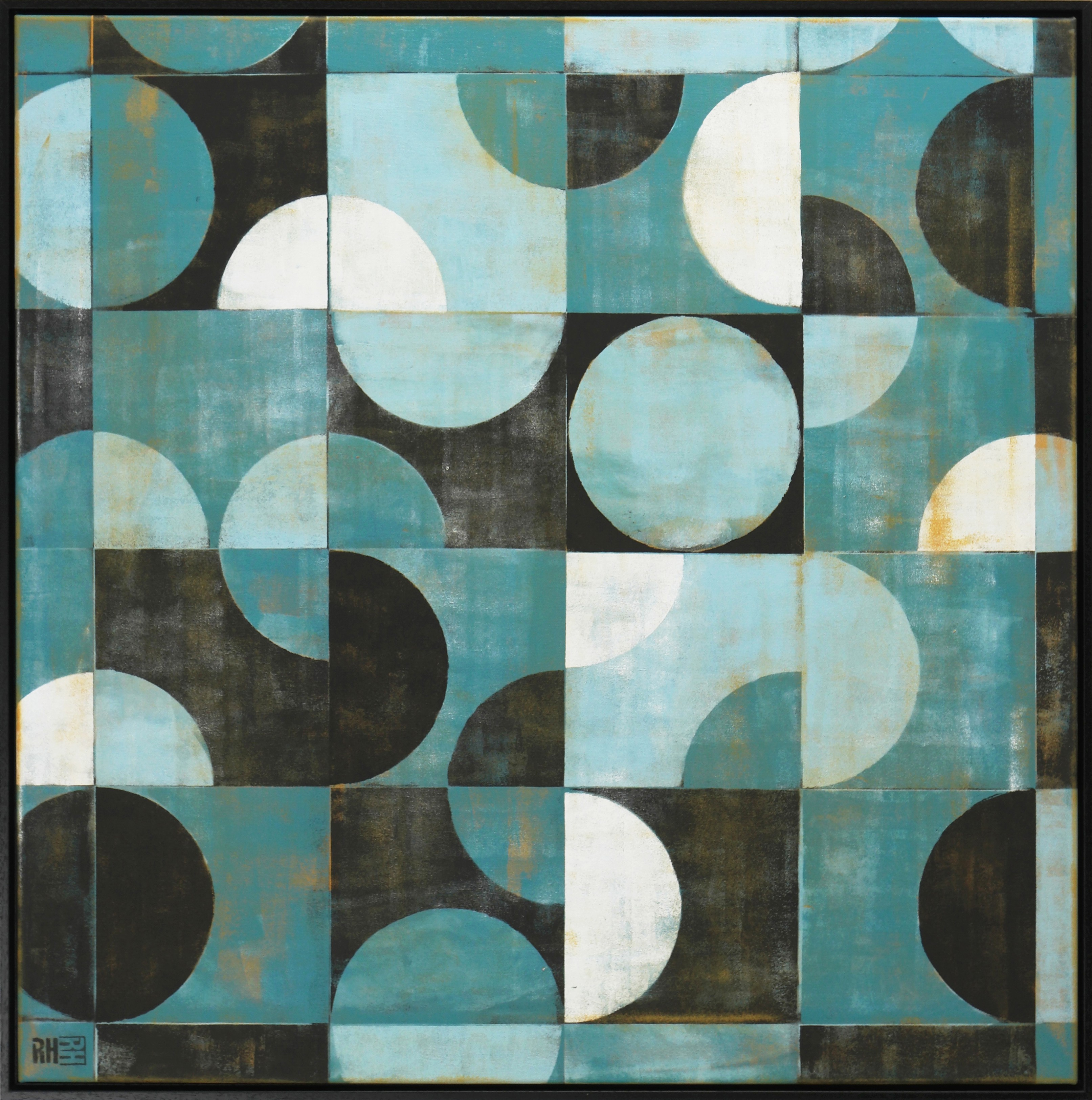 Ronald Hunter, Traffic Square Turquoise - Incl Frame Ronald Hunter, Traffic Square Turquoise - Incl Frame