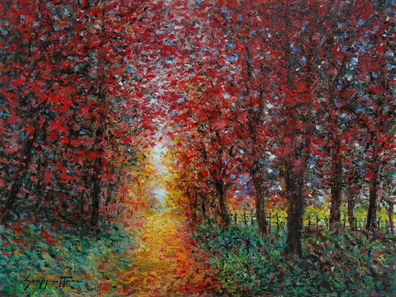 James Scoppettone, Sunlight cascading down path James Scoppettone, Sunlight cascading down path