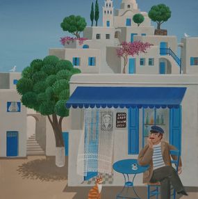 Peinture, Café grec, Jean-Pierre Lorand