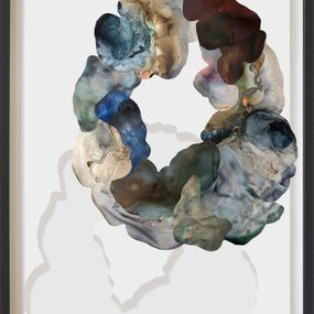Peinture, Organic wreath with blue whale heartbeat, Ariadna Dane
