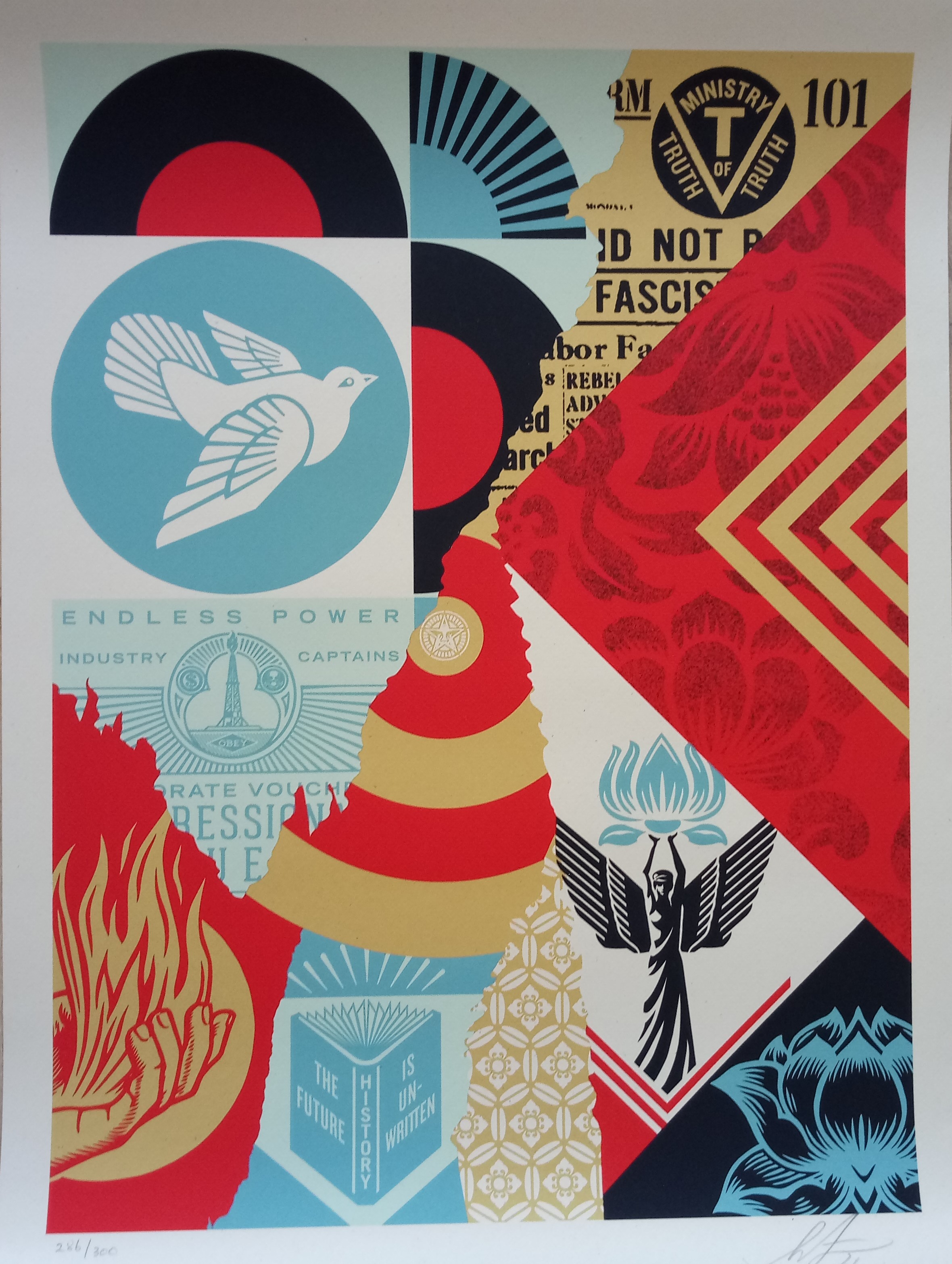 Shepard Fairey (Obey), The Future is Unwritten Collage Shepard Fairey (Obey), The Future is Unwritten Collage