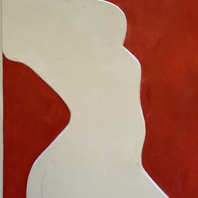 Sculpture, Nu sur fond rouge, Franck Sadock