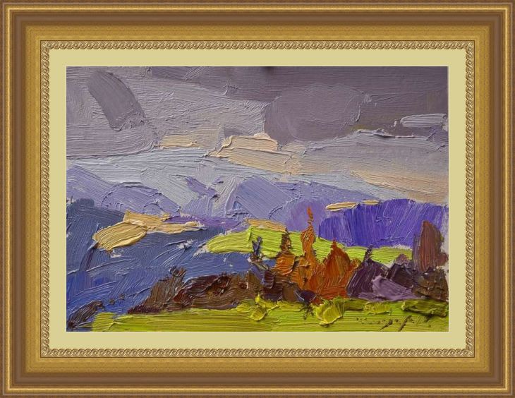 Alexander Shandor, Gray clouds, Oil on Cardboard, Painting by Shandor Alexander Alexander Shandor, Gray clouds, Oil on Cardboard, Painting by Shandor Alexander