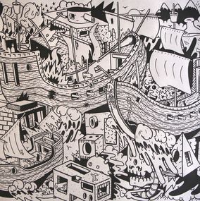 Fine Art Drawings, Sans titre au bateau, Paul Beausoleil