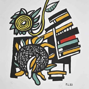 Print, Still Life with Sunflowers, Fernand Léger