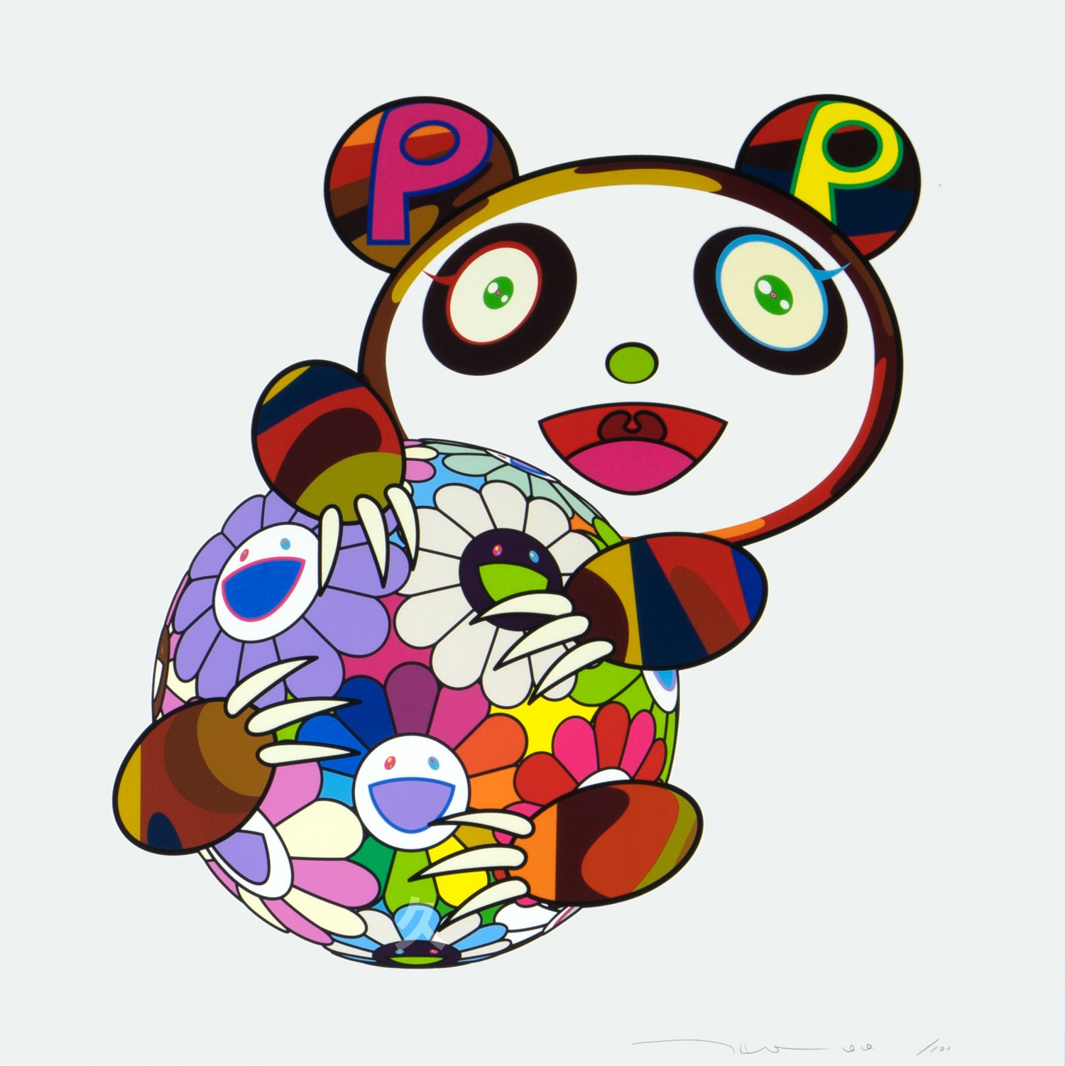 Takashi Murakami, A Panda Cub Hugging a Ball of Flowers Takashi Murakami, A Panda Cub Hugging a Ball of Flowers