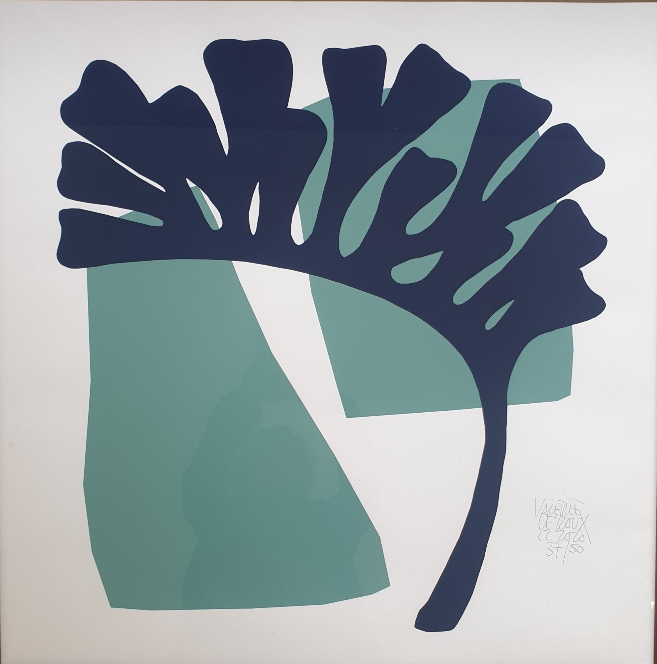 Valérie Le Roux, Algue bleue sur fond vert Valérie Le Roux, Algue bleue sur fond vert
