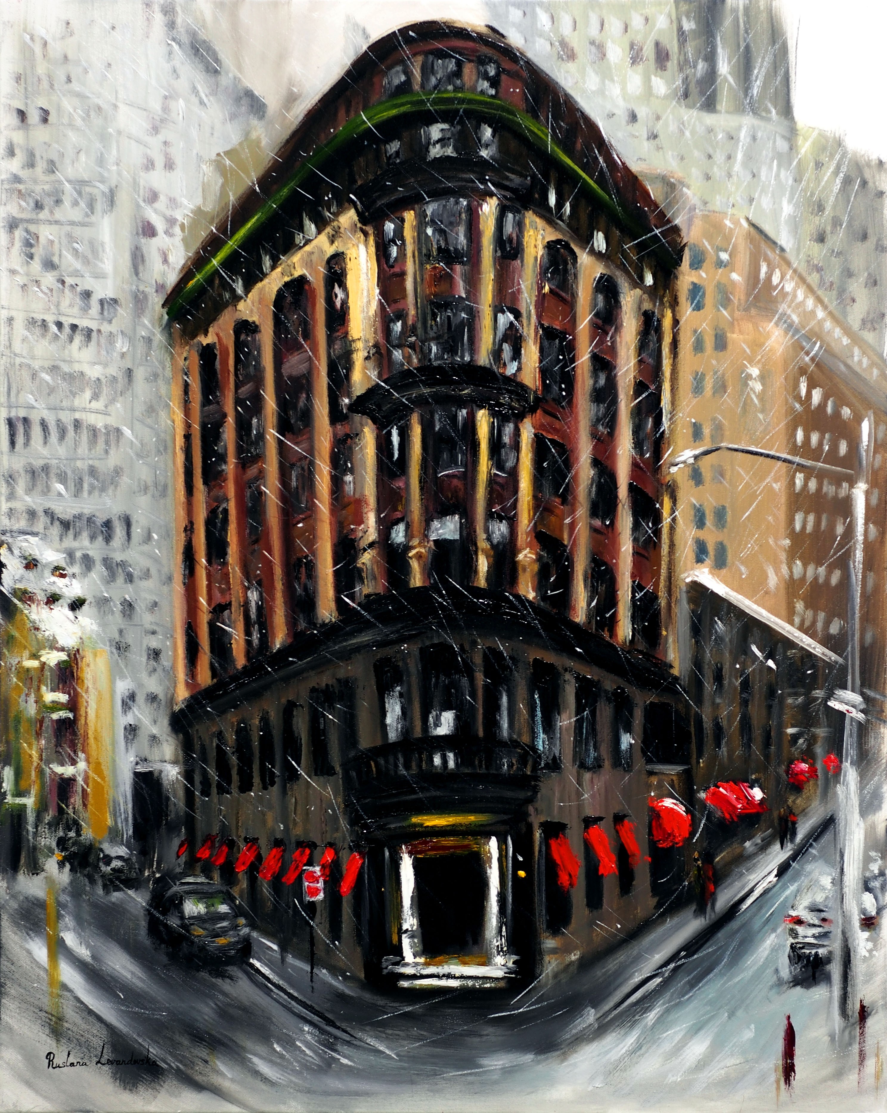 Ruslana Levandovska, Snow in New York City, Wall Street Ruslana Levandovska, Snow in New York City, Wall Street