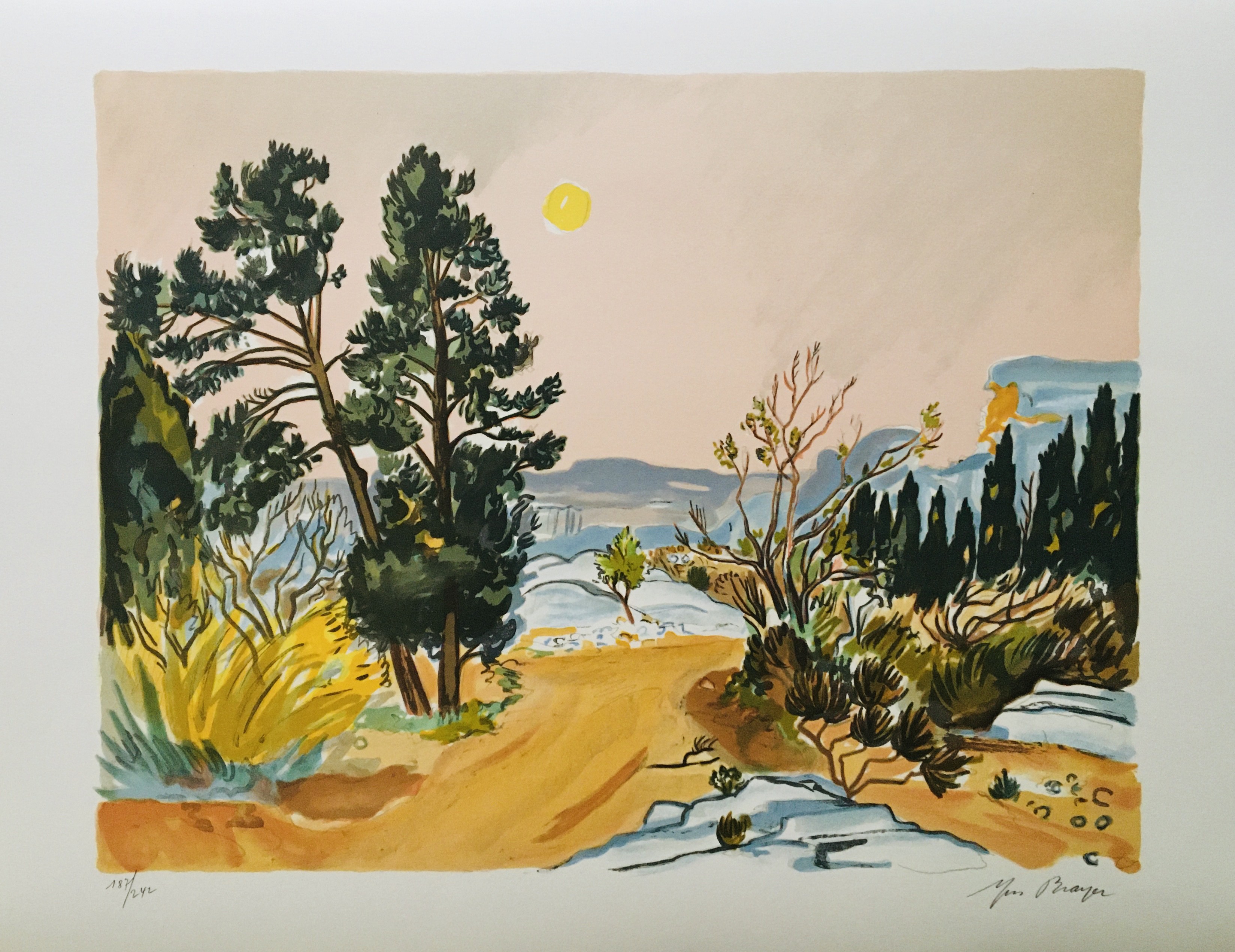 Yves Brayer, Coucher de soleil aux Baux Yves Brayer, Coucher de soleil aux Baux