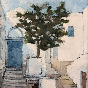 Painting, Escalier à Tinos, Grèce, Jean Jacques Boimond