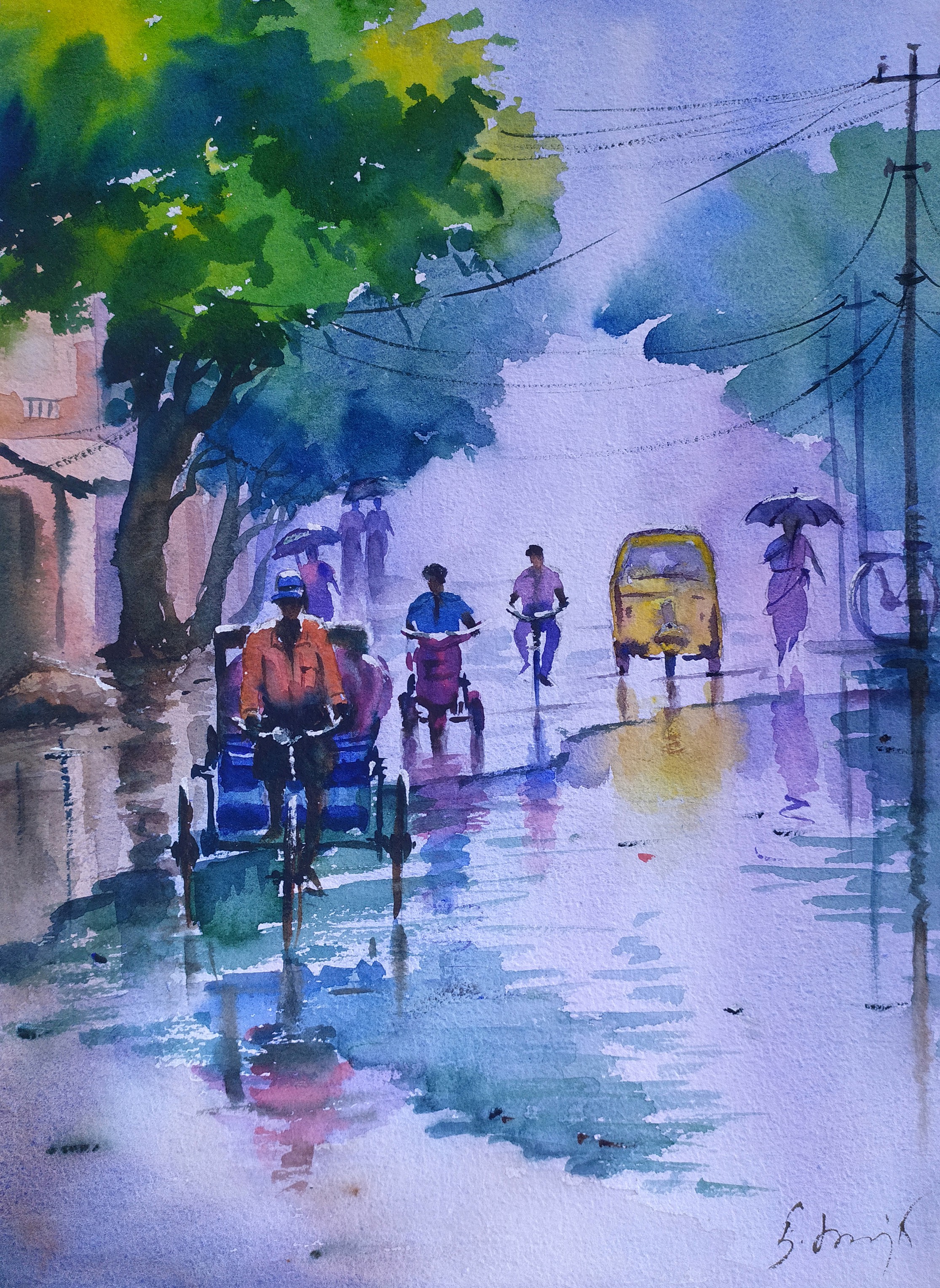 Pondicherry street Painting by ALEXRAJ S  Saatchi Art