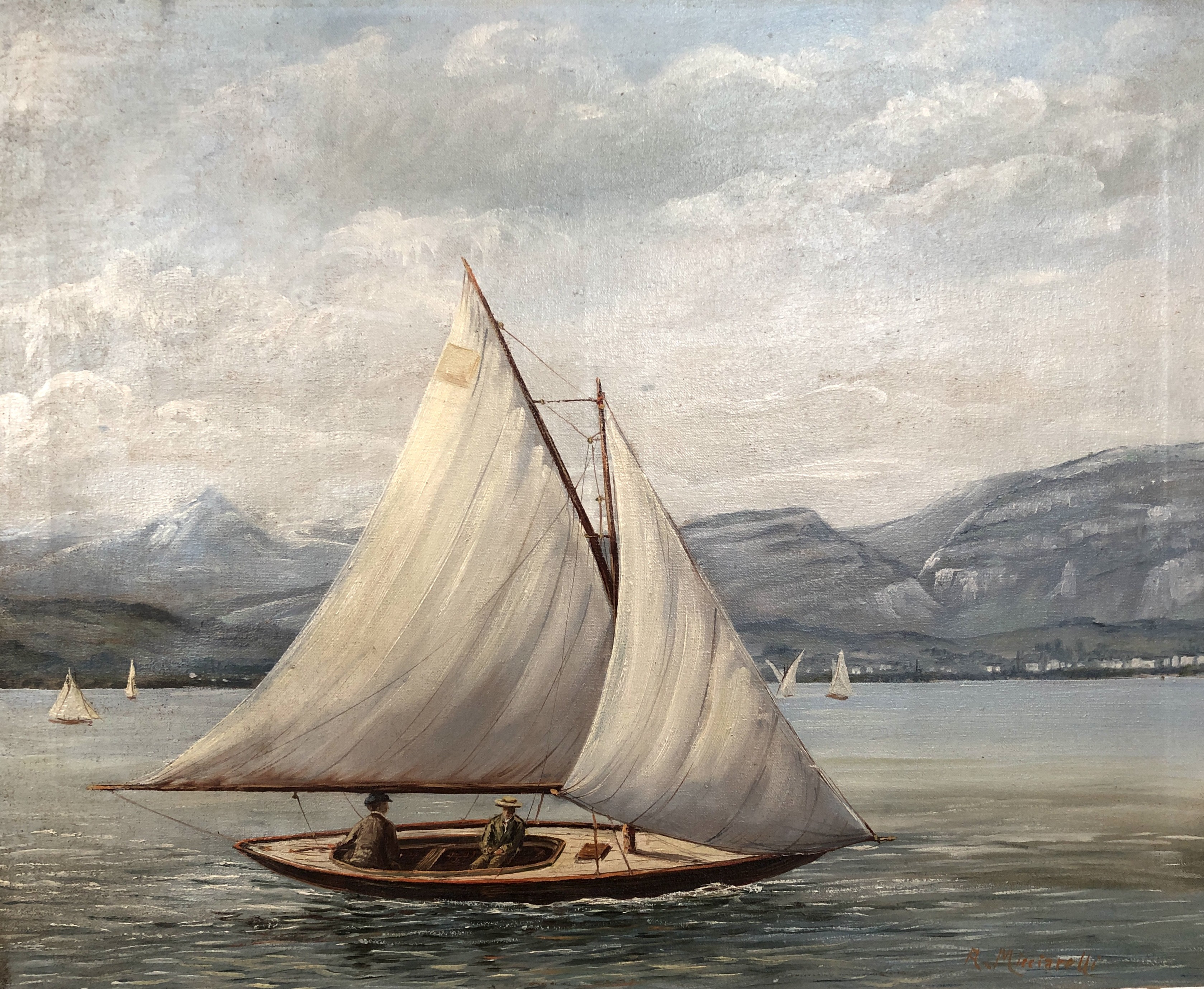 A. Micciarelli, Voiliers sur le lac A. Micciarelli, Voiliers sur le lac
