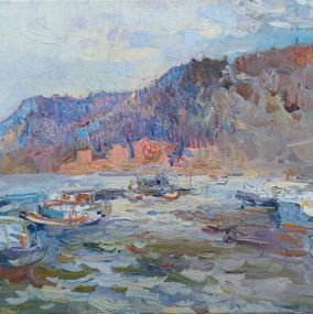 Gemälde, In the bay. Balaclava., Oleksandr Khrapachov