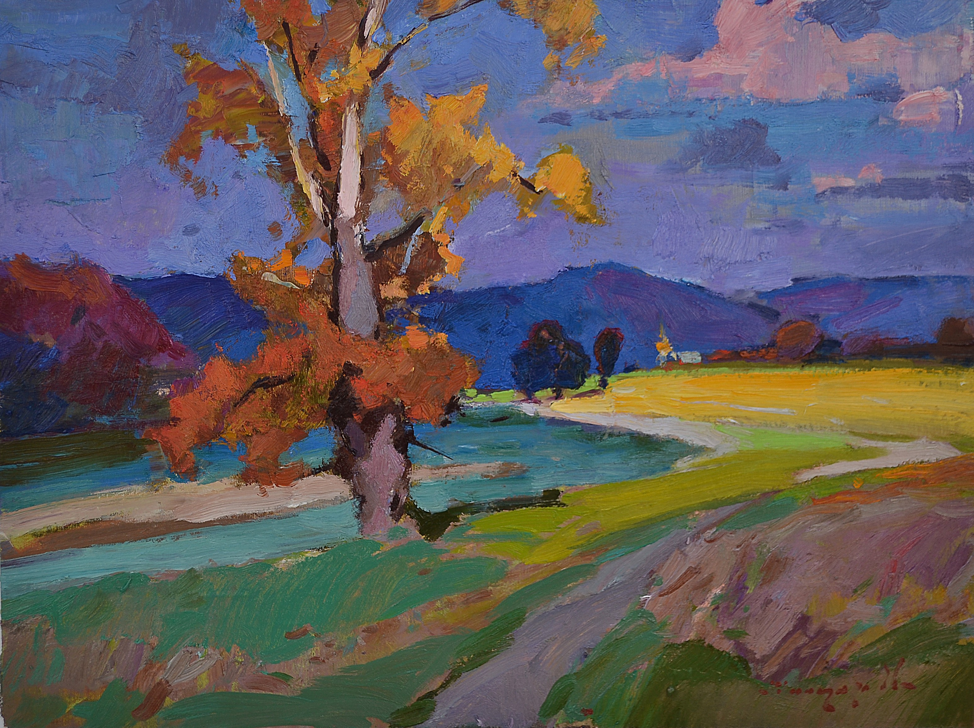 Alexander Shandor, Lonely tree by the river Alexander Shandor, Lonely tree by the river