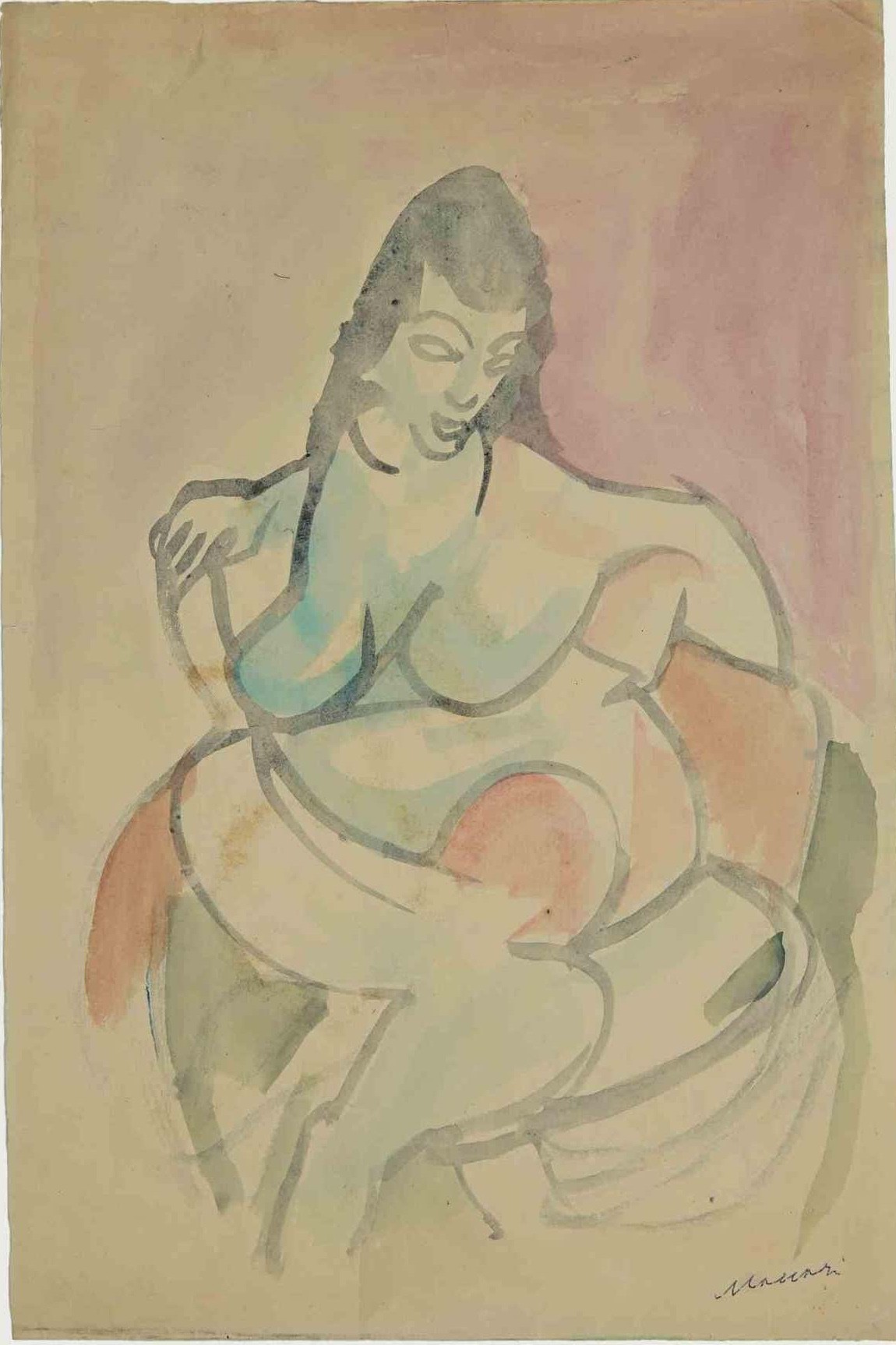 Mino Maccari, Mother and Child Mino Maccari, Mother and Child