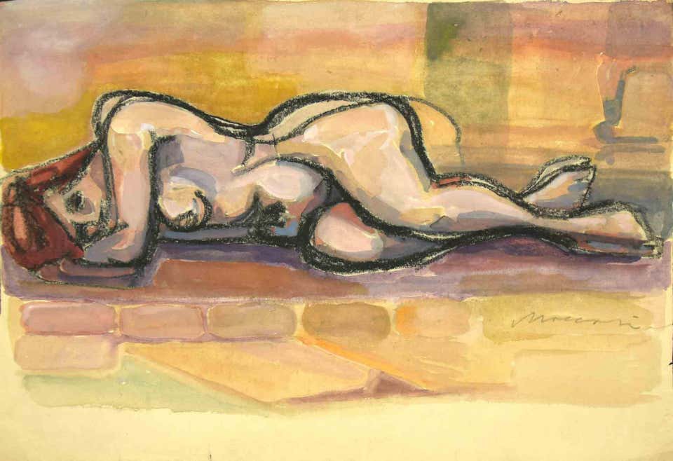 Mino Maccari, Reclined Nude Mino Maccari, Reclined Nude