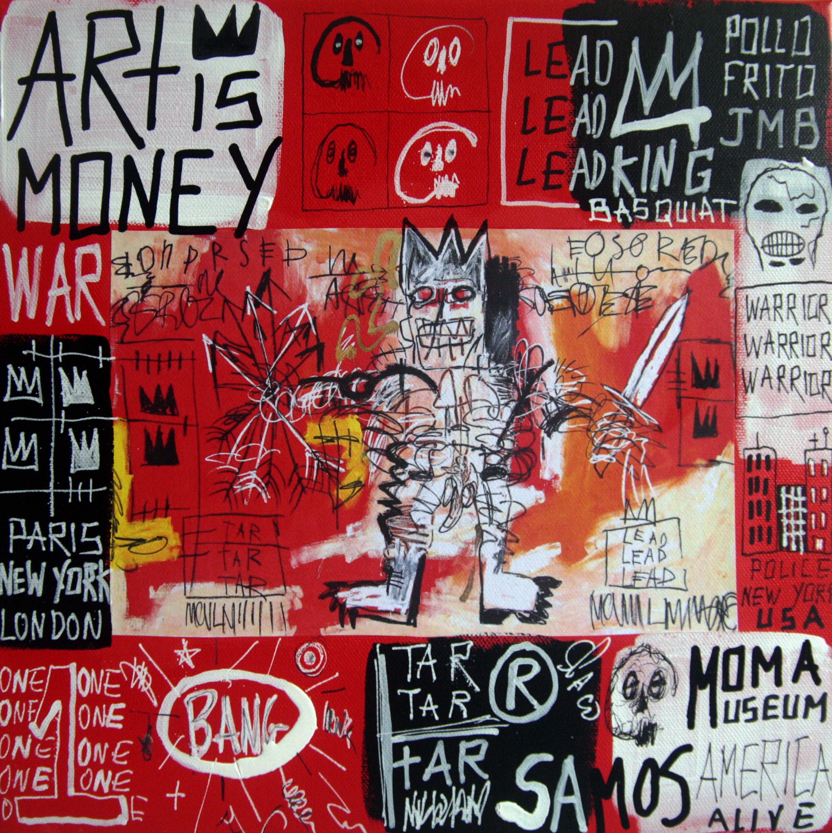 Banksy Basquiat Metropolitan Police Canvas Print or Poster