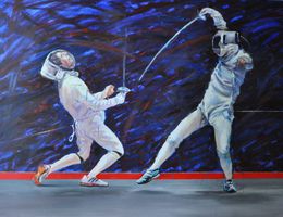 Painting, Fencing. A Fight, Dorota Zych-Charaziak