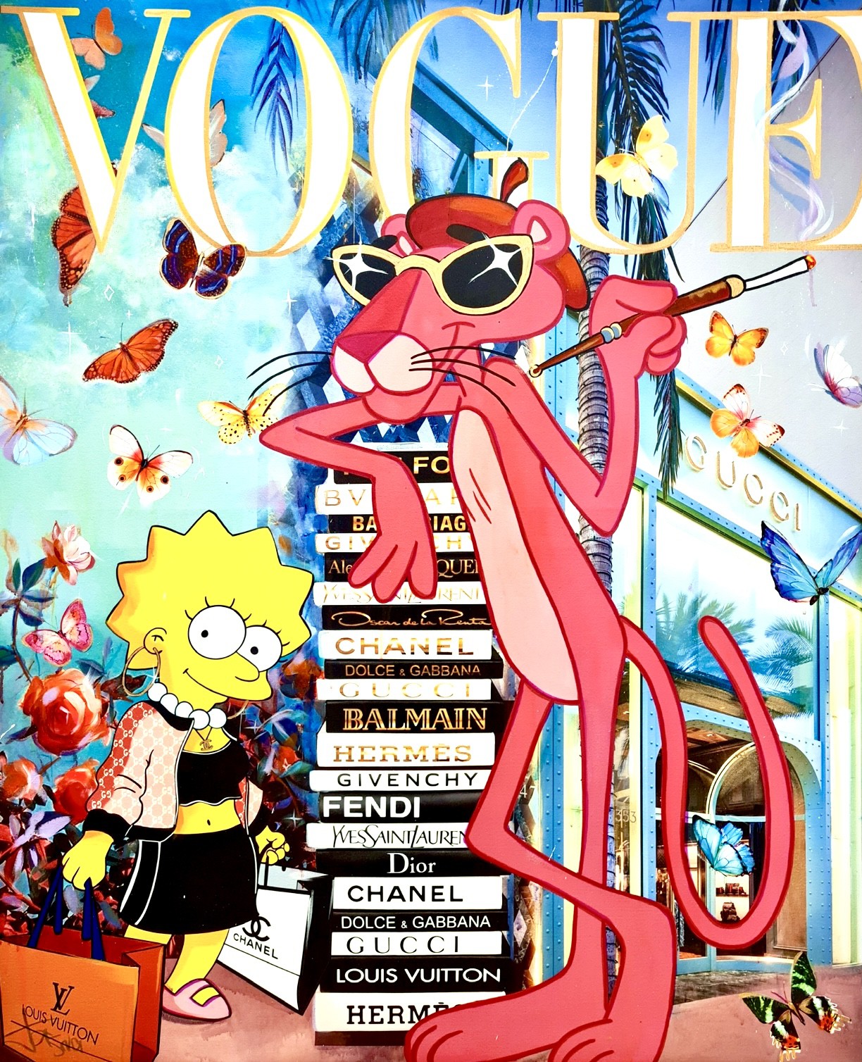 ▷ Pink Panther Wears Gucci by Yasna Godovanik, 2021 | Painting