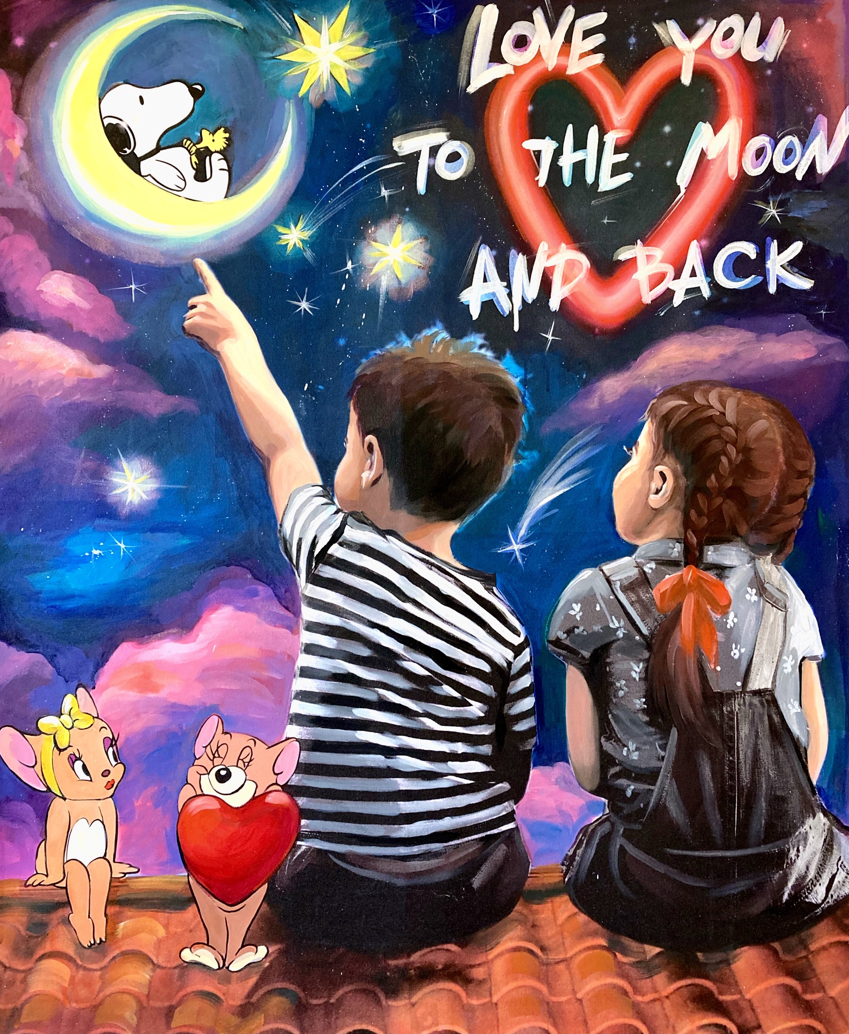 ▷ Love You To The Moon And Back par Yasna Godovanik, 2021, Peinture