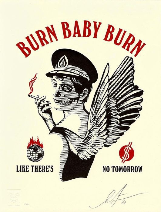 Shepard Fairey (Obey), Burn Baby Burn Shepard Fairey (Obey), Burn Baby Burn
