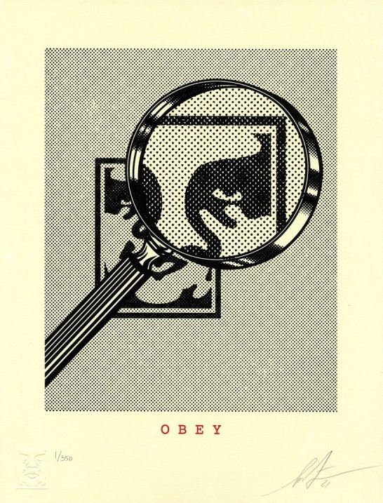 Shepard Fairey (Obey), Magnifying glass Shepard Fairey (Obey), Magnifying glass