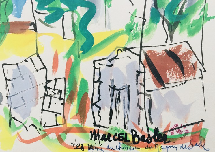Marcel Basler, Les ruines du Château du Marquis de Sade, Zeichnungen auf Papier