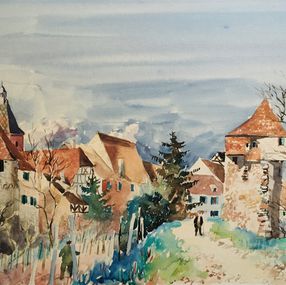 Fine Art Drawings, Promenade à Bergheim, la Route des Vins, Georges Hosotte